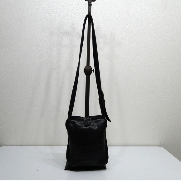 SAS San Antonio Shoemakers Handbags - SAS Black Pebbled Leather Organizer Crossbody Bag Made in USA